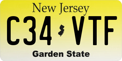NJ license plate C34VTF
