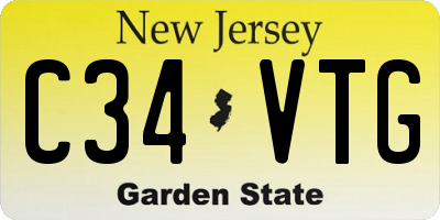 NJ license plate C34VTG