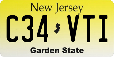 NJ license plate C34VTI