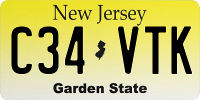 NJ license plate C34VTK