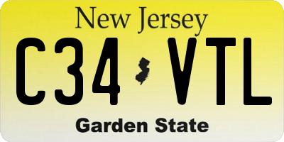 NJ license plate C34VTL