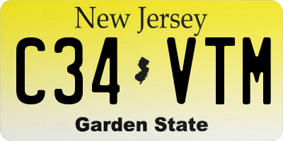 NJ license plate C34VTM