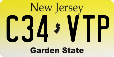 NJ license plate C34VTP