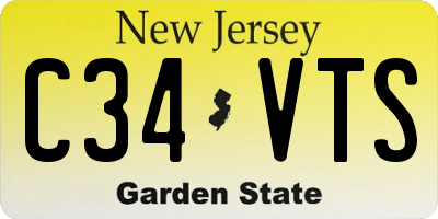 NJ license plate C34VTS