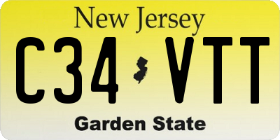 NJ license plate C34VTT