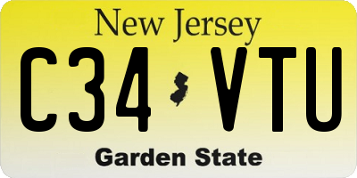 NJ license plate C34VTU