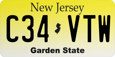 NJ license plate C34VTW