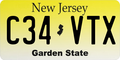 NJ license plate C34VTX