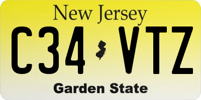 NJ license plate C34VTZ