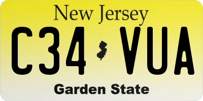NJ license plate C34VUA
