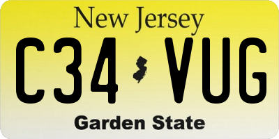 NJ license plate C34VUG