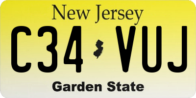 NJ license plate C34VUJ