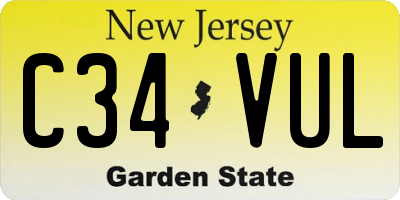 NJ license plate C34VUL