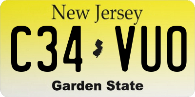 NJ license plate C34VUO
