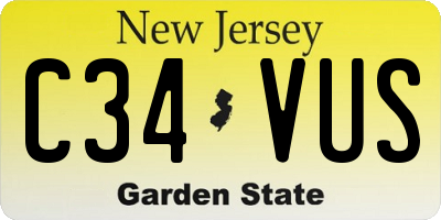 NJ license plate C34VUS