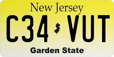 NJ license plate C34VUT