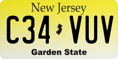 NJ license plate C34VUV