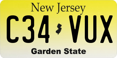 NJ license plate C34VUX