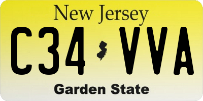 NJ license plate C34VVA