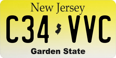 NJ license plate C34VVC