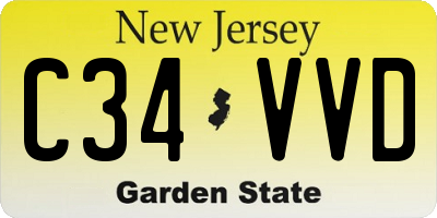 NJ license plate C34VVD