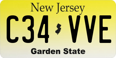 NJ license plate C34VVE