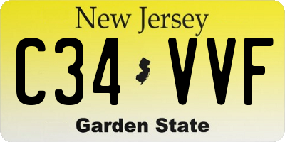 NJ license plate C34VVF