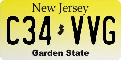 NJ license plate C34VVG