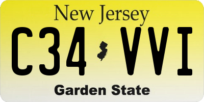 NJ license plate C34VVI