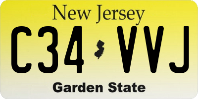 NJ license plate C34VVJ
