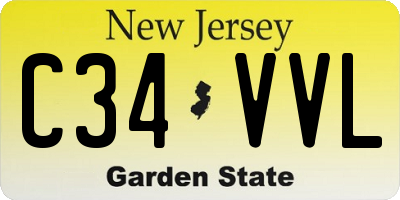 NJ license plate C34VVL
