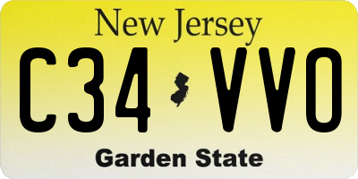 NJ license plate C34VVO