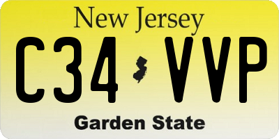 NJ license plate C34VVP