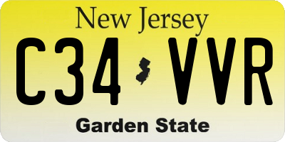 NJ license plate C34VVR