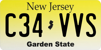 NJ license plate C34VVS