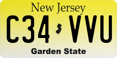 NJ license plate C34VVU