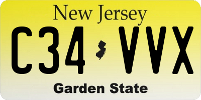 NJ license plate C34VVX
