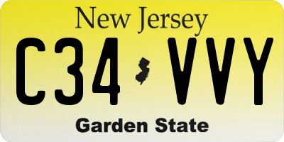 NJ license plate C34VVY