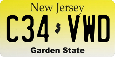 NJ license plate C34VWD