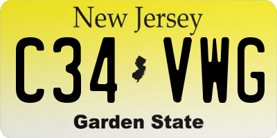 NJ license plate C34VWG