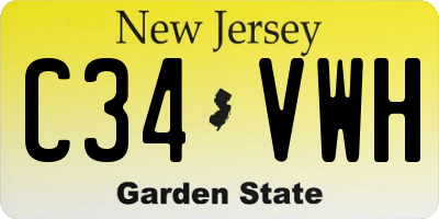 NJ license plate C34VWH