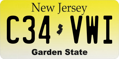 NJ license plate C34VWI