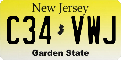 NJ license plate C34VWJ