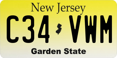 NJ license plate C34VWM
