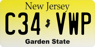 NJ license plate C34VWP