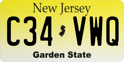 NJ license plate C34VWQ