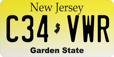 NJ license plate C34VWR