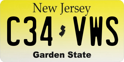 NJ license plate C34VWS