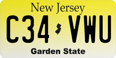 NJ license plate C34VWU