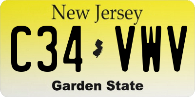 NJ license plate C34VWV
